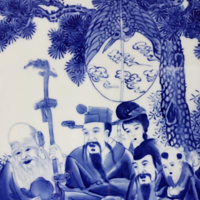 Tranh Phúc Lộc Thọ vẽ tay men chàm